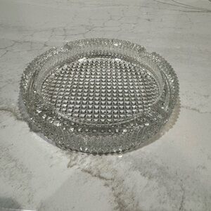 Vintage cut glass ashtray, likely from the 1960s or 1970s